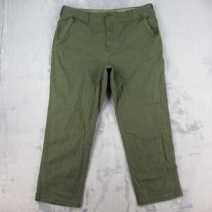 Legendary Outfitters Mens Green Canvas Utility Work Pants 40x30 Stretch Cotton